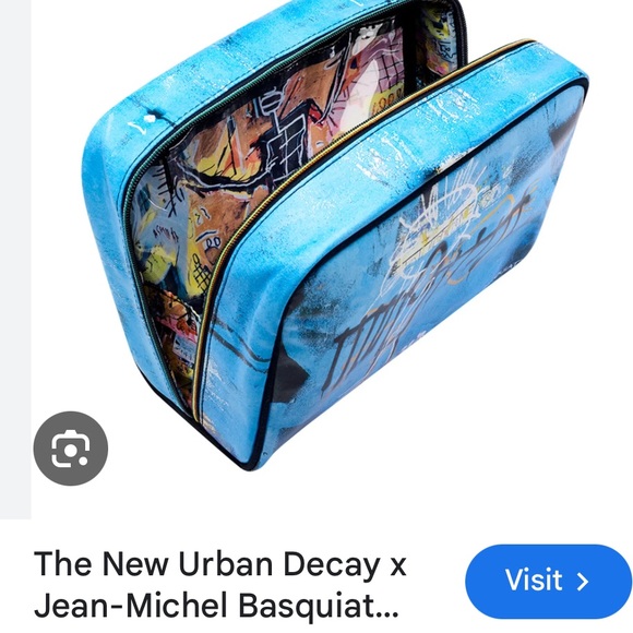 Urban Decay Blue Cosmetic Bag with Artistic Design limited edition